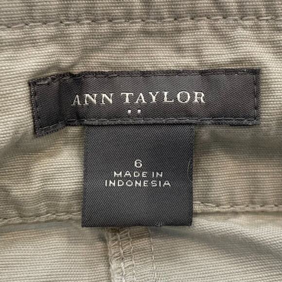 Ann Taylor Cotton Beige/Tan/Neutral Zip Up Cargo/Utility Jacket, Pockets, 6 - Picture 9 of 14